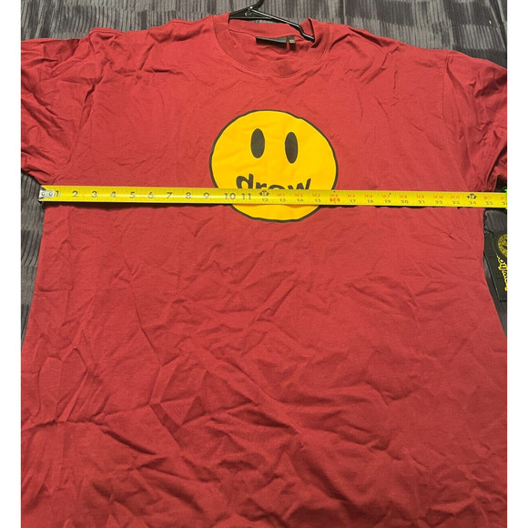 NWT Drew House x Justin Bieber Mens SS Tshirt Sz XXL Burgundy Barrymore RARE - Picture 7 of 10